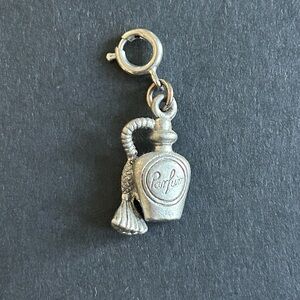 Silver vintage style perfume bottle charm